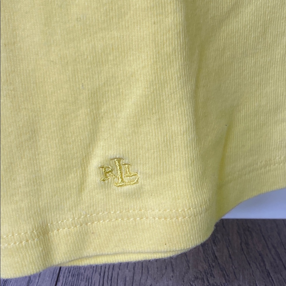 Lauren Ralph Lauren Soft Yellow Tee Womens Size Medium - 784 - Picture 3 of 5